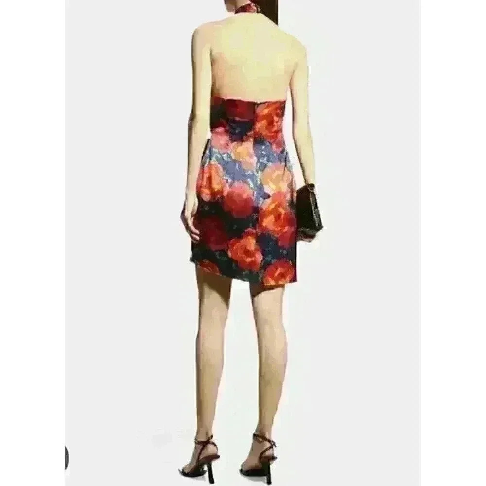 Cinq a Sept  NWT Trinity 100% Silk Mini Dress Size 2 Floral $495 New - Picture 3 of 6